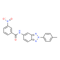 ChemSpider 2D Image | N-[2-(4-Methylphenyl)-2H-benzotriazol-5-yl]-3-nitrobenzamide | C20H15N5O3