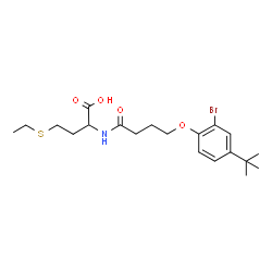ChemSpider 2D Image | N-{4-[2-Bromo-4-(2-methyl-2-propanyl)phenoxy]butanoyl}-S-ethylhomocysteine | C20H30BrNO4S