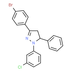 ChemSpider 2D Image | 3-(4-Bromophenyl)-1-(3-chlorophenyl)-5-phenyl-4,5-dihydro-1H-pyrazole | C21H16BrClN2