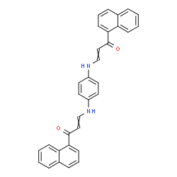 ChemSpider 2D Image | 3,3'-(1,4-Phenylenediimino)bis[1-(1-naphthyl)-2-propen-1-one] | C32H24N2O2