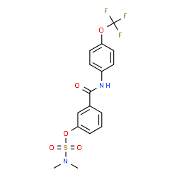 ChemSpider 2D Image | 3-{[4-(Trifluoromethoxy)phenyl]carbamoyl}phenyl dimethylsulfamate | C16H15F3N2O5S