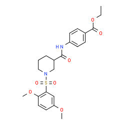 ChemSpider 2D Image | Ethyl 4-[({1-[(2,5-dimethoxyphenyl)sulfonyl]-3-piperidinyl}carbonyl)amino]benzoate | C23H28N2O7S