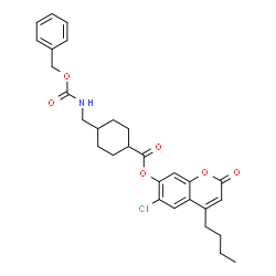 ChemSpider 2D Image | 4-Butyl-6-chloro-2-oxo-2H-chromen-7-yl 4-({[(benzyloxy)carbonyl]amino}methyl)cyclohexanecarboxylate | C29H32ClNO6