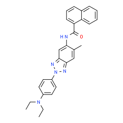 ChemSpider 2D Image | N-{2-[4-(Diethylamino)phenyl]-6-methyl-2H-benzotriazol-5-yl}-1-naphthamide | C28H27N5O