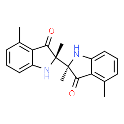 ChemSpider 2D Image | (2R,2'S)-2,2',4,4'-Tetramethyl-1,1',2,2'-tetrahydro-3H,3'H-2,2'-biindole-3,3'-dione | C20H20N2O2