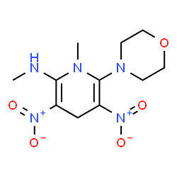 ChemSpider 2D Image | N,1-Dimethyl-6-(4-morpholinyl)-3,5-dinitro-1,4-dihydro-2-pyridinamine | C11H17N5O5