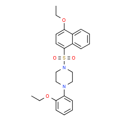 ChemSpider 2D Image | 1-[(4-Ethoxy-1-naphthyl)sulfonyl]-4-(2-ethoxyphenyl)piperazine | C24H28N2O4S