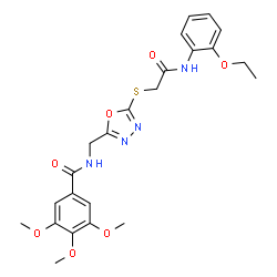 ChemSpider 2D Image | N-{[5-({2-[(2-Ethoxyphenyl)amino]-2-oxoethyl}sulfanyl)-1,3,4-oxadiazol-2-yl]methyl}-3,4,5-trimethoxybenzamide | C23H26N4O7S