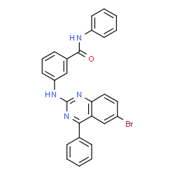 ChemSpider 2D Image | 3-[(6-Bromo-4-phenyl-2-quinazolinyl)amino]-N-phenylbenzamide | C27H19BrN4O