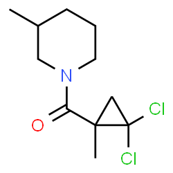 ChemSpider 2D Image | (2,2-Dichloro-1-methylcyclopropyl)(3-methyl-1-piperidinyl)methanone | C11H17Cl2NO