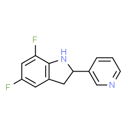 ChemSpider 2D Image | 5,7-Difluoro-2-(3-pyridinyl)indoline | C13H10F2N2