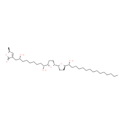 ChemSpider 2D Image | (5S)-3-[(2R,9R)-2,9-Dihydroxy-9-{(2R,2'R,5S,5'R)-5'-[(1R)-1-hydroxypentadecyl]octahydro-2,2'-bifuran-5-yl}nonyl]-5-methyl-2(5H)-furanone | C37H66O7