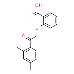 ChemSpider 2D Image | 2-{[2-(2,4-Dimethylphenyl)-2-oxoethyl]sulfanyl}benzoic acid | C17H16O3S