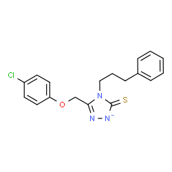 ChemSpider 2D Image | 3-[(4-Chlorophenoxy)methyl]-4-(3-phenylpropyl)-5-thioxo-4,5-dihydro-1,2,4-triazol-1-ide | C18H17ClN3OS