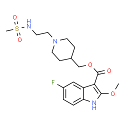 ChemSpider 2D Image | (1-(2-(Methylsulfonamido)ethyl)piperidin-4-yl)methyl 5-fluoro-2-methoxy-1H-indole-3-carboxylate | C19H26FN3O5S