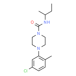 ChemSpider 2D Image | N-sec-Butyl-4-(5-chloro-2-methylphenyl)-1-piperazinecarboxamide | C16H24ClN3O