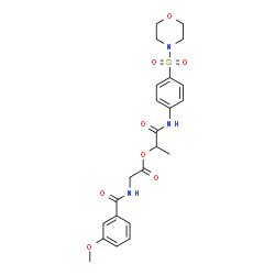 ChemSpider 2D Image | 1-{[4-(4-Morpholinylsulfonyl)phenyl]amino}-1-oxo-2-propanyl N-(3-methoxybenzoyl)glycinate | C23H27N3O8S