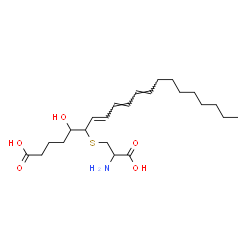 ChemSpider 2D Image | (7E,9E,11E)-6-[(2-Amino-2-carboxyethyl)sulfanyl]-5-hydroxy-7,9,11-icosatrienoic acid | C23H39NO5S
