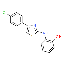 ChemSpider 2D Image | 2-{[4-(4-Chlorophenyl)-1,3-thiazol-2-yl]amino}phenol | C15H11ClN2OS