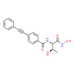 ChemSpider 2D Image | N-[(2S,3R)-3-Hydroxy-1-(hydroxyamino)-1-oxo-2-butanyl]-4-(phenylethynyl)benzamide | C19H18N2O4
