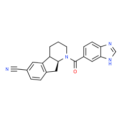 ChemSpider 2D Image | (9aS)-1-(1H-Benzimidazol-6-ylcarbonyl)-2,3,4,4a,9,9a-hexahydro-1H-indeno[2,1-b]pyridine-6-carbonitrile | C21H18N4O