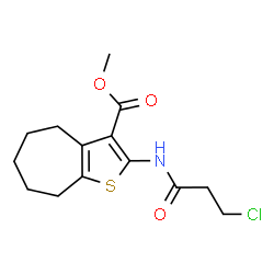 ChemSpider 2D Image | Methyl 2-[(3-chloropropanoyl)amino]-5,6,7,8-tetrahydro-4H-cyclohepta[b]thiophene-3-carboxylate | C14H18ClNO3S