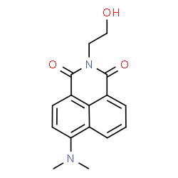 ChemSpider 2D Image | 6-(Dimethylamino)-2-(2-hydroxyethyl)-1H-benzo[de]isoquinoline-1,3(2H)-dione | C16H16N2O3