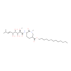 ChemSpider 2D Image | Tridecyl 1-methyl-7-oxo-6-{[(2R,3R,4S,5R,6E)-3,4,5-trihydroxy-2-methoxy-8-methyl-6-nonenoyl]amino}-3-azepanecarboxylate | C32H58N2O8
