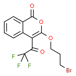 ChemSpider 2D Image | 3-(3-Bromopropoxy)-4-(trifluoroacetyl)-1H-isochromen-1-one | C14H10BrF3O4