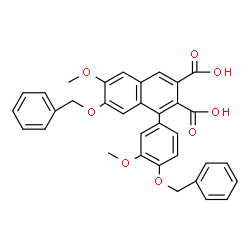 ChemSpider 2D Image | 7-(Benzyloxy)-1-[4-(benzyloxy)-3-methoxyphenyl]-6-methoxy-2,3-naphthalenedicarboxylic acid | C34H28O8