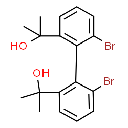 ChemSpider 2D Image | 2,2'-(6,6'-Dibromo-2,2'-biphenyldiyl)di(2-propanol) | C18H20Br2O2