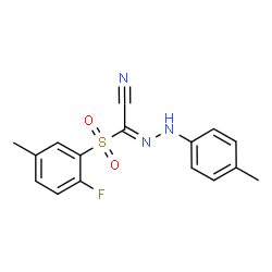 ChemSpider 2D Image | (2E)-[(2-Fluoro-5-methylphenyl)sulfonyl][(4-methylphenyl)hydrazono]acetonitrile | C16H14FN3O2S