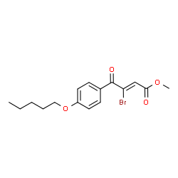 ChemSpider 2D Image | Methyl (2Z)-3-bromo-4-oxo-4-[4-(pentyloxy)phenyl]-2-butenoate | C16H19BrO4