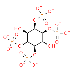 ChemSpider 2D Image | (1R,2R,3S,4R,5S,6S)-3,6-Dihydroxy-1,2,4,5-cyclohexanetetrayl tetrakis(phosphate) | C6H8O18P4