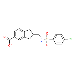 ChemSpider 2D Image | 2-({[(4-Chlorophenyl)sulfonyl]amino}methyl)-5-indanecarboxylate | C17H15ClNO4S