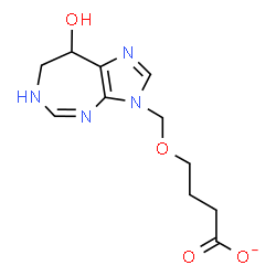 ChemSpider 2D Image | 4-[(8-Hydroxy-7,8-dihydroimidazo[4,5-d][1,3]diazepin-3(6H)-yl)methoxy]butanoate | C11H15N4O4