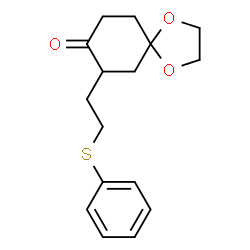 ChemSpider 2D Image | 7-[2-(Phenylsulfanyl)ethyl]-1,4-dioxaspiro[4.5]decan-8-one | C16H20O3S