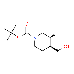 ChemSpider 2D Image | (3S,4R)-rel-1-Boc-3-fluoro-4-(hydroxymethyl)piperidine | C11H20FNO3