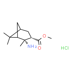 ChemSpider 2D Image | Methyl (2R,3S,5R)-2-amino-2,6,6-trimethylbicyclo[3.1.1]heptane-3-carboxylate hydrochloride (1:1) | C12H22ClNO2