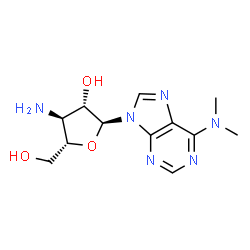 ChemSpider 2D Image | 9-(3-Amino-3-deoxy-alpha-D-arabinofuranosyl)-N,N-dimethyl-9H-purin-6-amine | C12H18N6O3