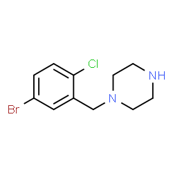 ChemSpider 2D Image | 1-(5-Bromo-2-chlorobenzyl)piperazine | C11H14BrClN2