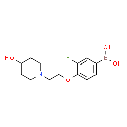 ChemSpider 2D Image | (3-fluoro-4-(2-(4-hydroxypiperidin-1-yl)ethoxy)phenyl)boronic acid | C13H19BFNO4