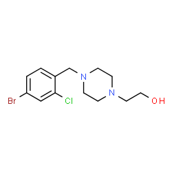 ChemSpider 2D Image | 2-[4-(4-Bromo-2-chlorobenzyl)-1-piperazinyl]ethanol | C13H18BrClN2O