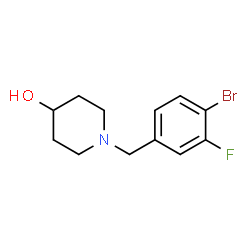 ChemSpider 2D Image | 1-(4-Bromo-3-fluorobenzyl)-4-piperidinol | C12H15BrFNO
