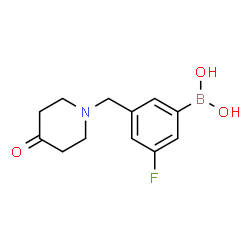 ChemSpider 2D Image | (3-fluoro-5-((4-oxopiperidin-1-yl)methyl)phenyl)boronic acid | C12H15BFNO3