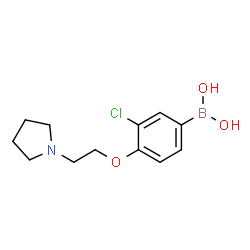 ChemSpider 2D Image | {3-Chloro-4-[2-(1-pyrrolidinyl)ethoxy]phenyl}boronic acid | C12H17BClNO3