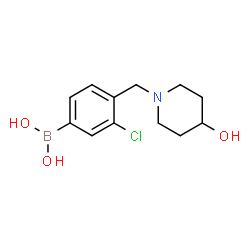 ChemSpider 2D Image | (3-chloro-4-((4-hydroxypiperidin-1-yl)methyl)phenyl)boronic acid | C12H17BClNO3