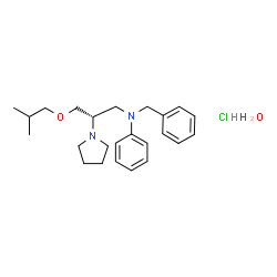 ChemSpider 2D Image | N-Benzyl-N-[(2S)-3-isobutoxy-2-(1-pyrrolidinyl)propyl]aniline hydrochloride hydrate | C24H37ClN2O2