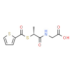 ChemSpider 2D Image | N-{(2R)-2-[(2-Thienylcarbonyl)sulfanyl]propanoyl}glycine | C10H11NO4S2