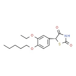 ChemSpider 2D Image | (5R)-5-[3-Ethoxy-4-(pentyloxy)phenyl]-1,3-thiazolidine-2,4-dione | C16H21NO4S